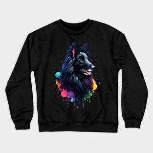 Watercolor Belgian Sheepdog Crewneck Sweatshirt